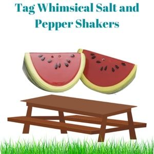 Watermelon Shape - Salt and Pepper Shaker Set - In Original Box, BRAND NEW W/TAG